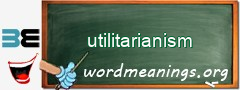 WordMeaning blackboard for utilitarianism